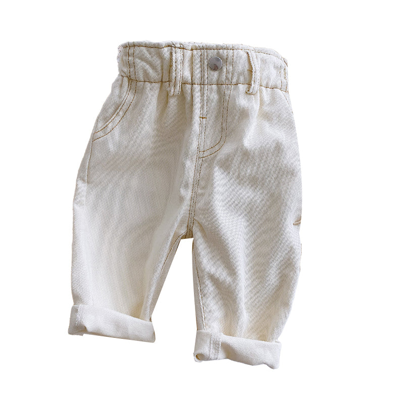 Baby Kid Unisex Solid Color Pants Jeans Wholesale 22080961