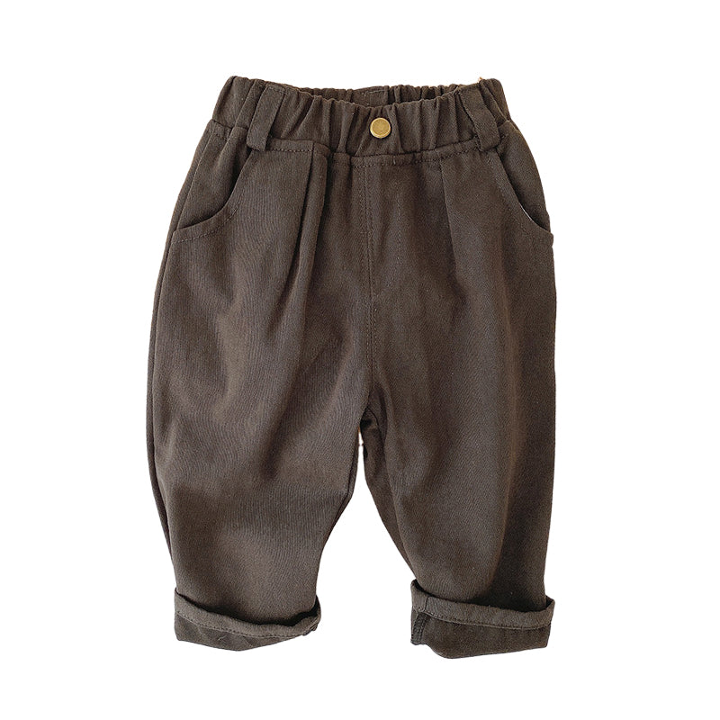 Baby Kid Boys Solid Color Pants Wholesale 22080981