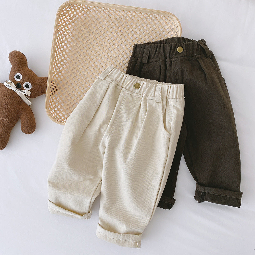 Baby Kid Boys Solid Color Pants Wholesale 22080981