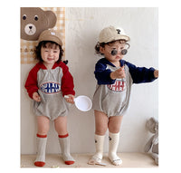 Load image into Gallery viewer, Baby Girls Letters Color-blocking Rompers Wholesale 220811270
