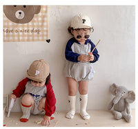 Load image into Gallery viewer, Baby Girls Letters Color-blocking Rompers Wholesale 220811270
