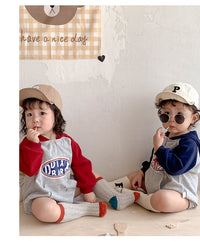 Load image into Gallery viewer, Baby Girls Letters Color-blocking Rompers Wholesale 220811270
