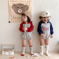 Load image into Gallery viewer, Baby Girls Letters Color-blocking Rompers Wholesale 220811270
