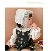 Load image into Gallery viewer, 2 Pieces Set Baby Girls Solid Color Tops And Flower Print Rompers Wholesale 220811288
