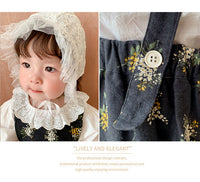 Load image into Gallery viewer, 2 Pieces Set Baby Girls Solid Color Tops And Flower Print Rompers Wholesale 220811288
