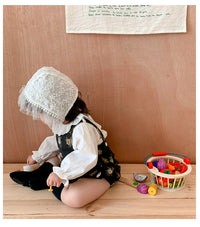 Load image into Gallery viewer, 2 Pieces Set Baby Girls Solid Color Tops And Flower Print Rompers Wholesale 220811288
