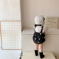 Load image into Gallery viewer, 2 Pieces Set Baby Girls Solid Color Tops And Flower Print Rompers Wholesale 220811288
