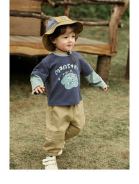 Load image into Gallery viewer, Baby Kid Unisex Letters Color-blocking Cartoon Print Tops Wholesale 220811307
