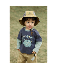 Load image into Gallery viewer, Baby Kid Unisex Letters Color-blocking Cartoon Print Tops Wholesale 220811307
