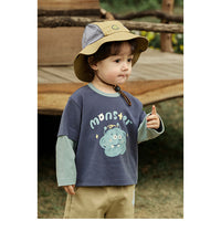 Load image into Gallery viewer, Baby Kid Unisex Letters Color-blocking Cartoon Print Tops Wholesale 220811307
