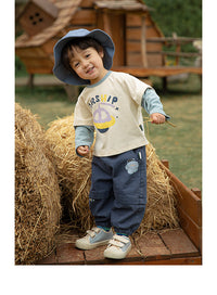 Load image into Gallery viewer, Baby Kid Unisex Letters Color-blocking Cartoon Print Tops Wholesale 220811307
