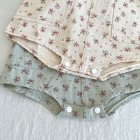 Load image into Gallery viewer, Baby Kid Girls Flower Print Rompers Wholesale 220811312
