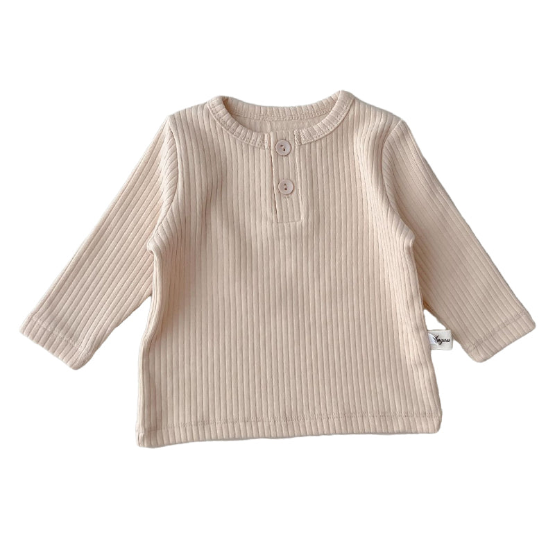 Baby Unisex Solid Color Muslin&Ribbed Tops Wholesale 220811313