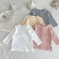 Load image into Gallery viewer, Baby Unisex Solid Color Muslin&amp;Ribbed Tops Wholesale 220811313
