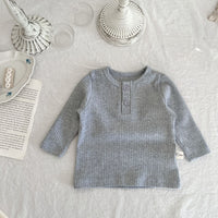 Load image into Gallery viewer, Baby Unisex Solid Color Muslin&amp;Ribbed Tops Wholesale 220811313
