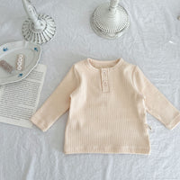 Load image into Gallery viewer, Baby Unisex Solid Color Muslin&amp;Ribbed Tops Wholesale 220811313
