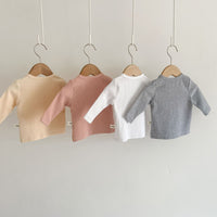 Load image into Gallery viewer, Baby Unisex Solid Color Muslin&amp;Ribbed Tops Wholesale 220811313
