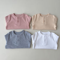 Load image into Gallery viewer, Baby Unisex Solid Color Muslin&amp;Ribbed Tops Wholesale 220811313
