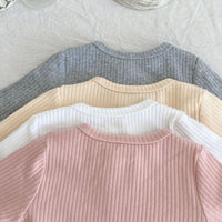 Load image into Gallery viewer, Baby Unisex Solid Color Muslin&amp;Ribbed Tops Wholesale 220811313
