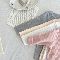 Load image into Gallery viewer, Baby Unisex Solid Color Muslin&amp;Ribbed Tops Wholesale 220811313

