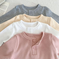Load image into Gallery viewer, Baby Unisex Solid Color Muslin&amp;Ribbed Tops Wholesale 220811313
