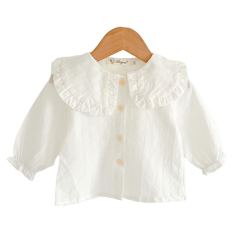 Baby Kid Girls Solid Color Blouses Wholesale 220811317