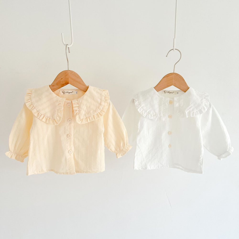 Baby Kid Girls Solid Color Blouses Wholesale 220811317