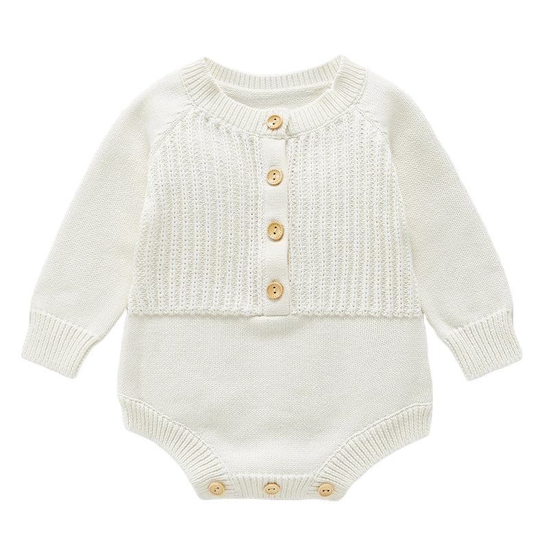 Baby Unisex Solid Color Knitwear Rompers Wholesale 22081137