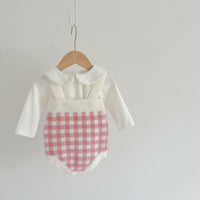 Load image into Gallery viewer, Baby Girls Checked Crochet Cardigan Knitwear Wholesale 22081148
