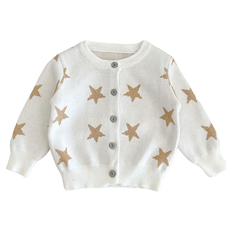 Baby Girls Star Print Cardigan Wholesale 22081159