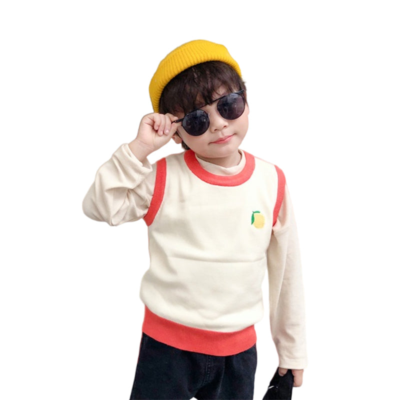 Baby Kid Unisex Fruit Embroidered Sweaters Wholesale 22081160