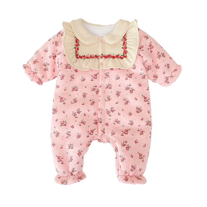 Baby Kid Girls Flower Print Jumpsuits Wholesale 22081178