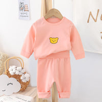 Load image into Gallery viewer, 2 Pieces Set Baby Kid Unisex Cartoon Print Tops And Solid Color Pants Wholesale 22081185

