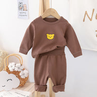 Load image into Gallery viewer, 2 Pieces Set Baby Kid Unisex Cartoon Print Tops And Solid Color Pants Wholesale 22081185
