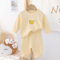 Load image into Gallery viewer, 2 Pieces Set Baby Kid Unisex Cartoon Print Tops And Solid Color Pants Wholesale 22081185
