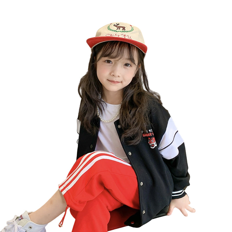 Baby Kid Girls Letters Color-blocking Cartoon Print Jackets Outwears Wholesale 220812417