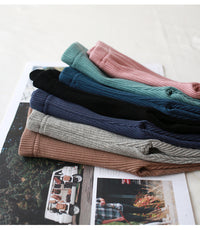 Load image into Gallery viewer, Baby Kid Girls Solid Color Muslin&amp;Ribbed Pants Leggings Wholesale 22081508
