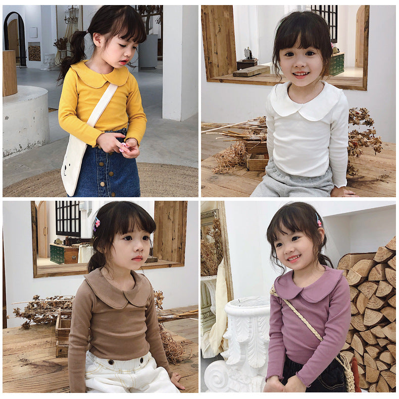 Baby Kid Girls Solid Color Tops Wholesale 22081510