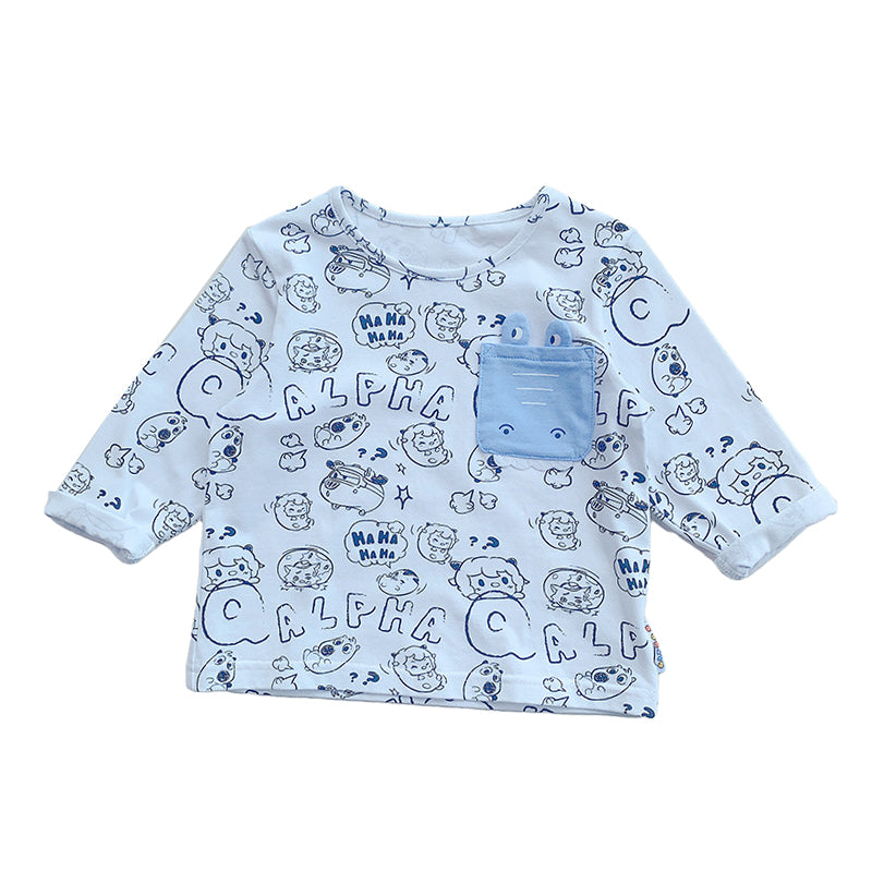 Baby Kid Unisex Letters Color-blocking Cartoon Print Tops Wholesale 220815109