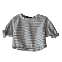 Load image into Gallery viewer, Baby Kid Unisex Striped Tops And Solid Color Jumpsuits Wholesale 22081516
