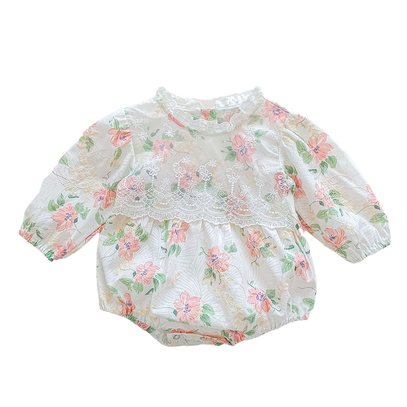Baby Girls Flower Embroidered Rompers Wholesale 220815245