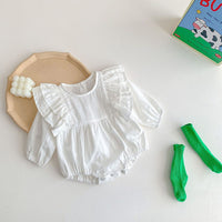 Load image into Gallery viewer, Baby Girls Solid Color Flower Print Rompers Wholesale 220815249
