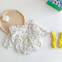 Load image into Gallery viewer, Baby Girls Solid Color Flower Print Rompers Wholesale 220815249
