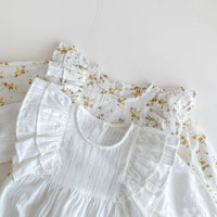 Load image into Gallery viewer, Baby Girls Solid Color Flower Print Rompers Wholesale 220815249
