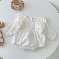 Load image into Gallery viewer, Baby Girls Solid Color Flower Print Rompers Wholesale 220815249
