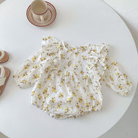 Load image into Gallery viewer, Baby Girls Solid Color Flower Print Rompers Wholesale 220815249
