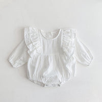 Load image into Gallery viewer, Baby Girls Solid Color Flower Print Rompers Wholesale 220815249
