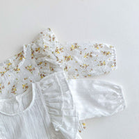 Load image into Gallery viewer, Baby Girls Solid Color Flower Print Rompers Wholesale 220815249
