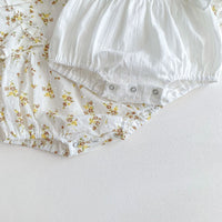 Load image into Gallery viewer, Baby Girls Solid Color Flower Print Rompers Wholesale 220815249
