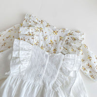 Load image into Gallery viewer, Baby Girls Solid Color Flower Print Rompers Wholesale 220815249
